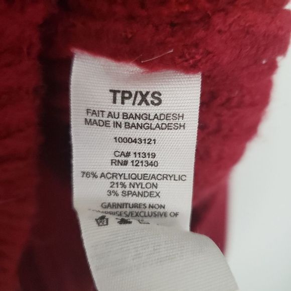 Garage Red waffle knit turtle neck sweater XS - Picture 5 of 6